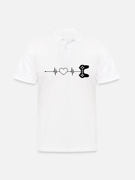 Herzschlag Spiele - Männer Poloshirt - Weiß