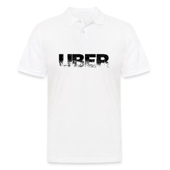 About Uber Word Saying Words Words - Men's Polo Shirt - white - Front - Kai (181cm)