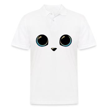 Katzenaugen - Männer Poloshirt - Weiß - Vorne - Kai (181cm)