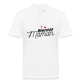Bientôt maman - Polo Homme - blanc - Devant - Kai (181cm)