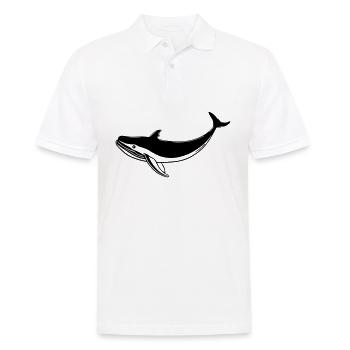 Whale - Men's Polo Shirt - white - Front - Kai (181cm)
