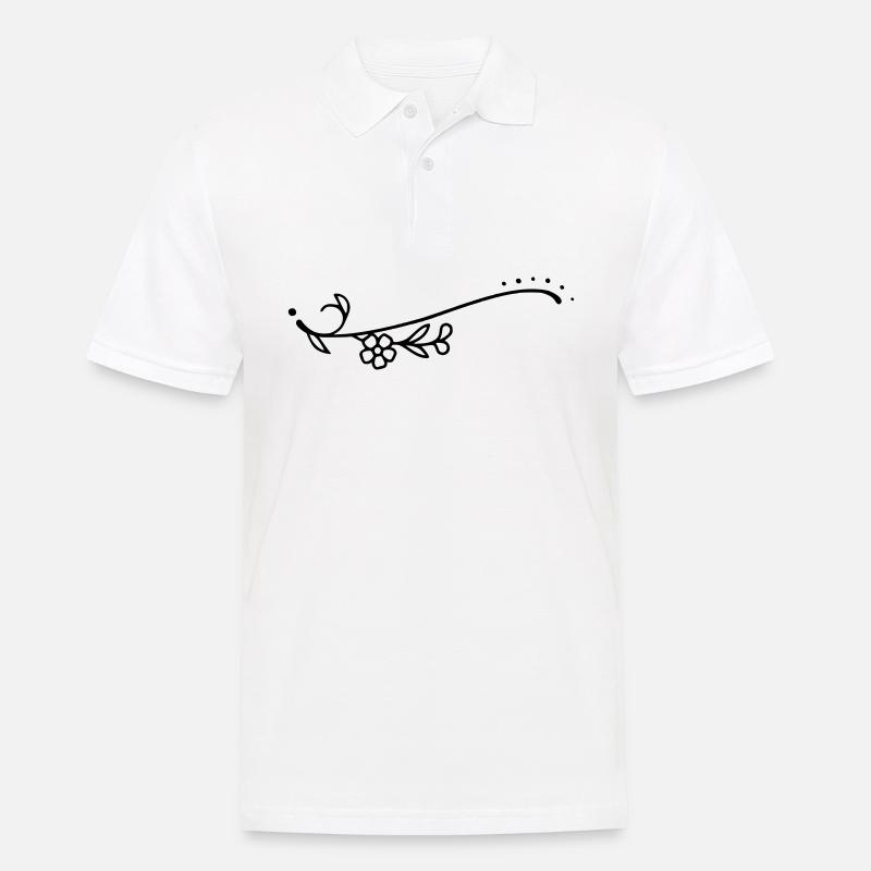 Fleurs de ligne courbe - Polo Homme - blanc