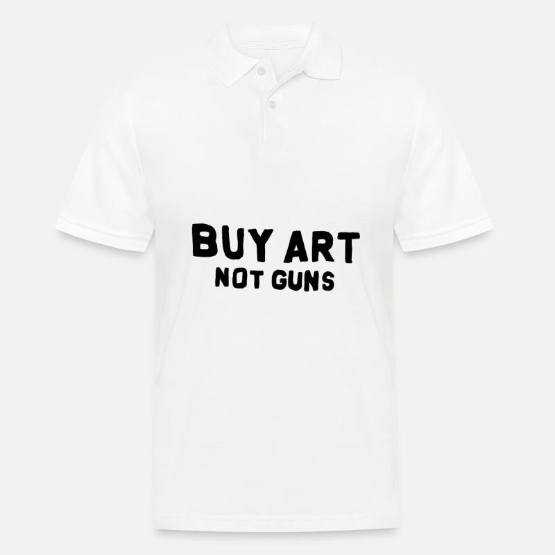 Statement Krieg Waffen Kunst - Männer Poloshirt - Weiß