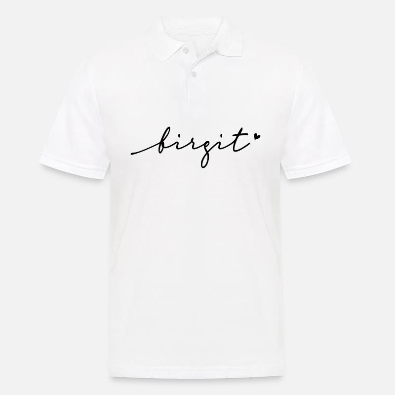 Birgit Cursive Name - Men's Polo Shirt - white
