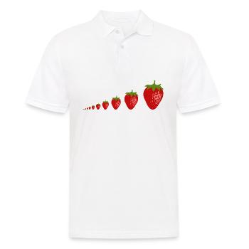 Erdbeeren - Männer Poloshirt - Weiß - Vorne - Kai (181cm)