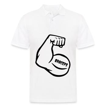 witty muscle arm with biceps - Men's Polo Shirt - white - Front - Kai (181cm)