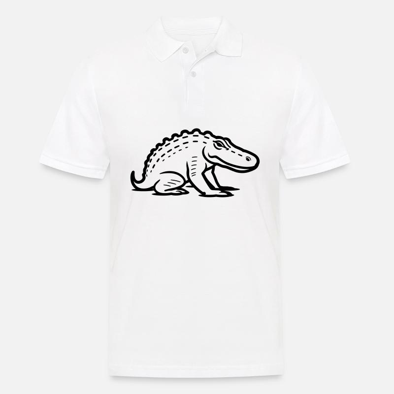 Krokodil - Männer Poloshirt - Weiß
