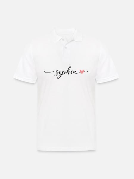 Sophia Name Calligraphy Font - Men's Polo Shirt - white