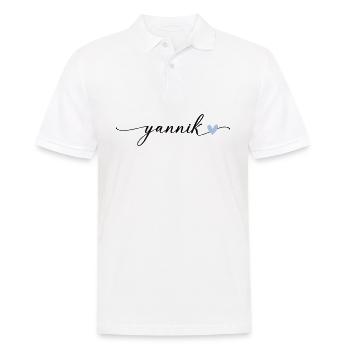 Yannik Name Kalligrafie Schrift - Männer Poloshirt - Weiß - Vorne - Kai (181cm)