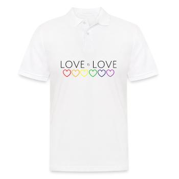 L'amour est l'amour Coeur chaîne arc-en-ciel - Polo Homme - blanc - Devant - Kai (181cm)