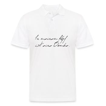 Il y a une bombe dans ma tête - Polo Homme - blanc - Devant - Kai (181cm)