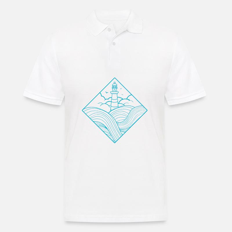 Leuchtturm - Männer Poloshirt - Weiß