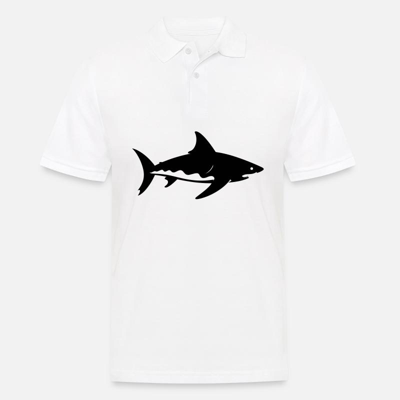 Hai - Männer Poloshirt - Weiß