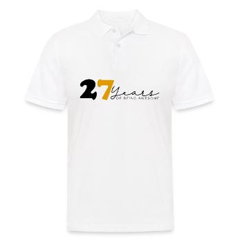 Jahrgang 1997 Lustig 27 Jahre Bday Männer Frauen - Männer Poloshirt - Weiß - Vorne - Kai (181cm)
