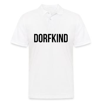Dorfkind Spruch Schrift - Männer Poloshirt - Weiß - Vorne - Kai (181cm)