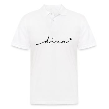 Dina Cursive Name - Men's Polo Shirt - white - Front - Kai (181cm)