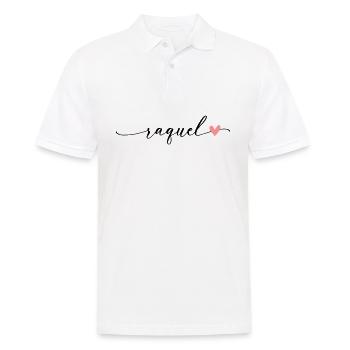 Police de calligraphie de nom Raquel - Polo Homme - blanc - Devant - Kai (181cm)