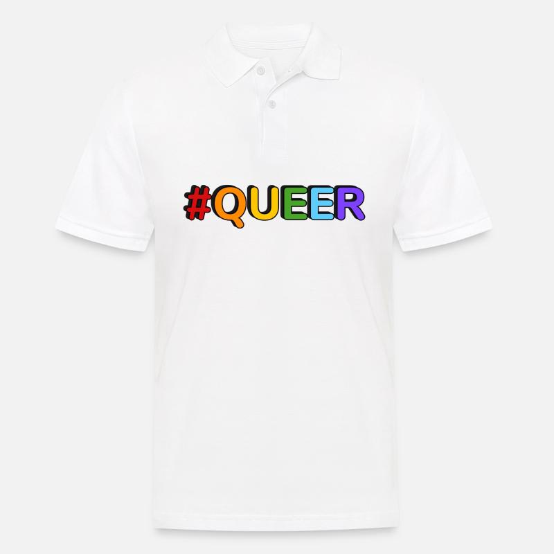 QUEER Hashtag - Männer Poloshirt - Weiß