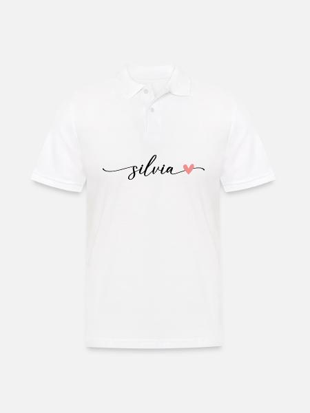 Silvia Nome Calligrafia Font - Polo da uomo - bianco