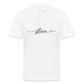 Steve Name Kalligrafie Schrift - Männer Poloshirt - Weiß - Vorne - Kai (181cm)