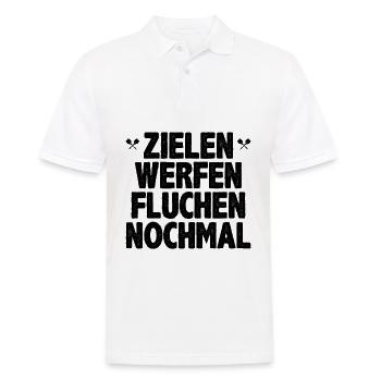Dartsport Dart Spruch Zielen Werfen Fluchen Darts - Männer Poloshirt - Weiß - Vorne - Kai (181cm)