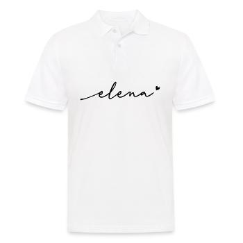 Elena Cursive Name - Men's Polo Shirt - white - Front - Kai (181cm)