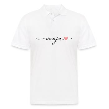 Vanja Name Kalligrafie Schrift - Männer Poloshirt - Weiß - Vorne - Kai (181cm)