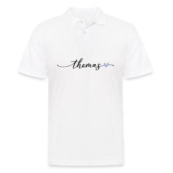 Thomas Name Kalligrafie Schrift - Männer Poloshirt - Weiß - Vorne - Kai (181cm)