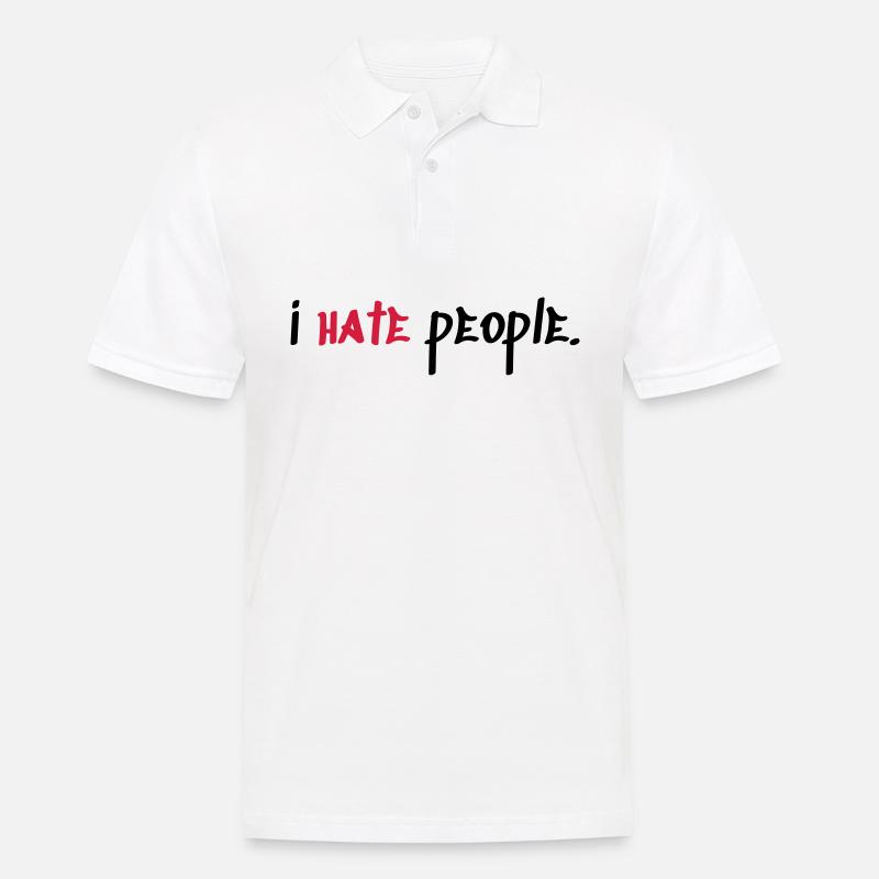 I hate People - Männer Poloshirt - Weiß