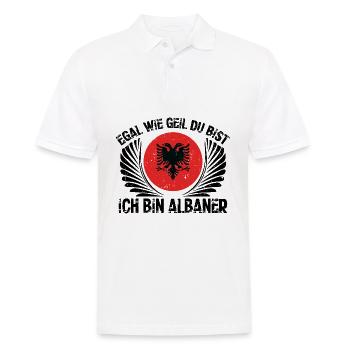 Ich Bin Albaner | Albanien Albanisch Geschenkideen - Männer Poloshirt - Weiß - Vorne - Kai (181cm)