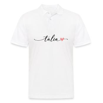 Talia Name Kalligrafie Schrift - Männer Poloshirt - Weiß - Vorne - Kai (181cm)