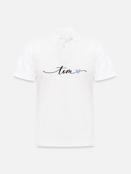 Tom Name Calligraphy Font - Men's Polo Shirt - white