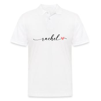 Rachel Name Kalligrafie Schrift - Männer Poloshirt - Weiß - Vorne - Kai (181cm)