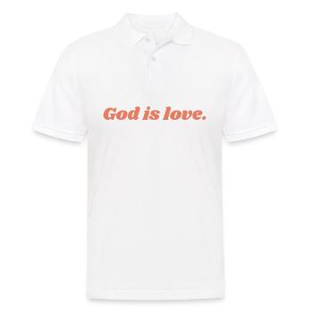 Dieu est amour - Citation chrétienne - Polo Homme - blanc - Devant - Kai (181cm)