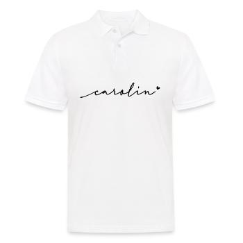 Carolin Cursive Name - Men's Polo Shirt - white - Front - Kai (181cm)