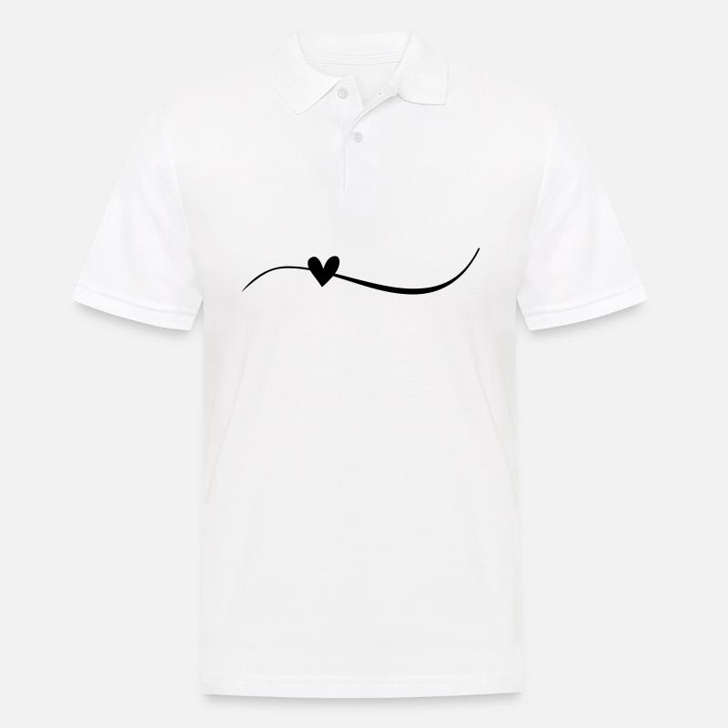 Linie mit Herz - Männer Poloshirt - Weiß