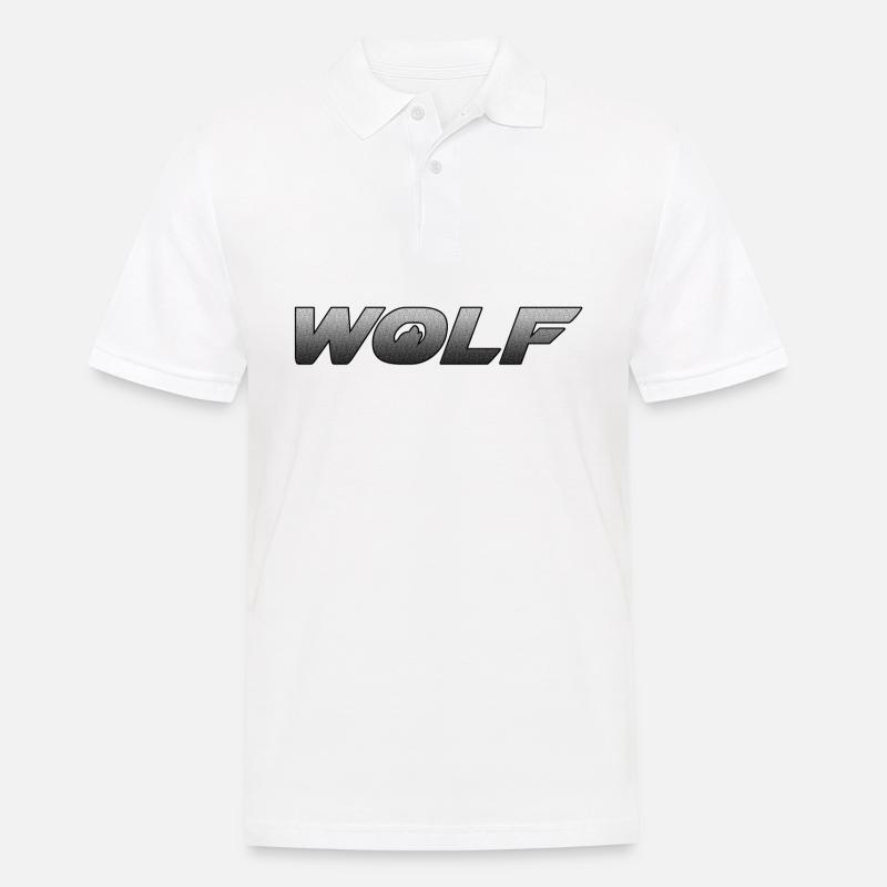Wolf 2 0 - Männer Poloshirt - Weiß