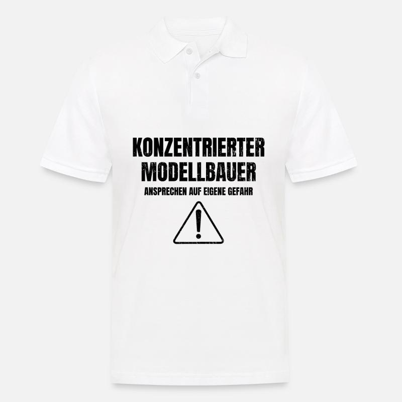 Konzentrierter Modellbauer | Modellbau Geschenke - Männer Poloshirt - Weiß
