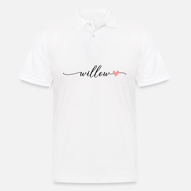 Saule Nom Prénom Calligraphie Script - Polo Homme - blanc