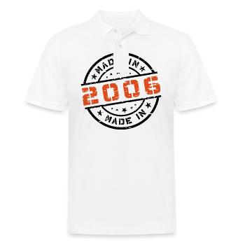 Geburtsjahr Geburtstag Born In - Made in 2006 - Männer Poloshirt - Weiß - Vorne - Kai (181cm)