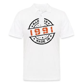 Année de naissance Anniversaire Né en - Fabriqué en 1991 - Polo Homme - blanc - Devant - Kai (181cm)