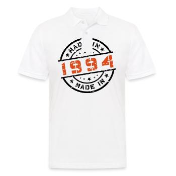 Geburtsjahr Geburtstag Born In - Made in 1994 - Männer Poloshirt - Weiß - Vorne - Kai (181cm)