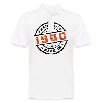 Geburtsjahr Geburtstag Born In - Made in 1960 - Männer Poloshirt - Weiß - Vorne - Kai (181cm)