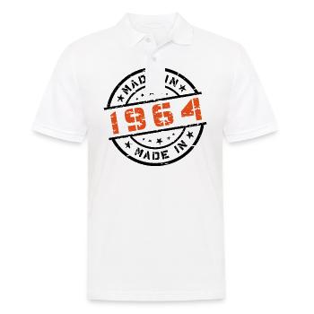 Year of birth Birthday Born In - Made in 1964 - Men's Polo Shirt - white - Front - Kai (181cm)