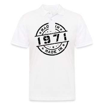 Année de naissance Anniversaire Né(e) en 1971 - Polo Homme - blanc - Devant - Kai (181cm)