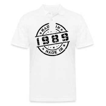 Année de naissance Anniversaire Né en - Fabriqué en 1989 - Polo Homme - blanc - Devant - Kai (181cm)