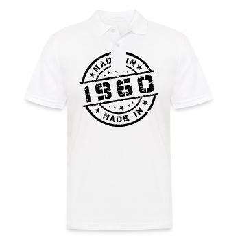 Année de naissance Anniversaire Né en - Fabriqué en 1960 - Polo Homme - blanc - Devant - Kai (181cm)