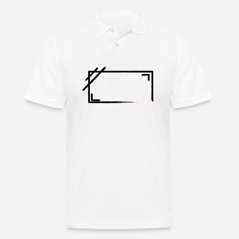 Weathered Rectangular Frame Strokes - Men's Polo Shirt - white