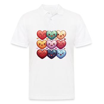 Hearts also good for children and birthdays - Men's Polo Shirt - white - Front - Kai (181cm)