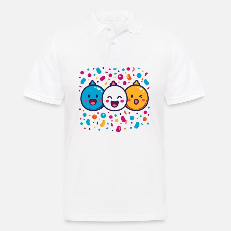 Fasnachtsfreude mit Konfetti - Männer Poloshirt - Weiß